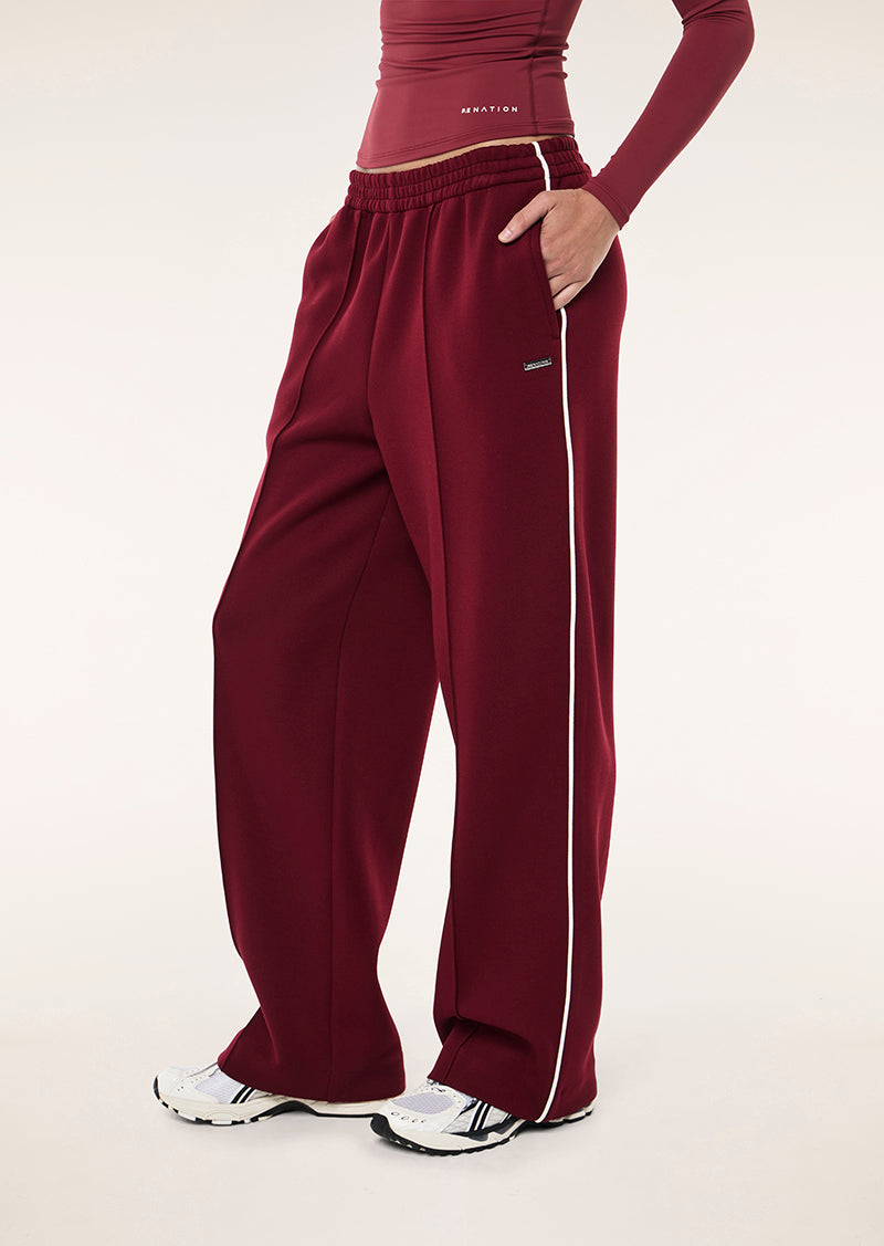 TRIUMPH PANT IN CABERNET BY P.E NATION, WOMEN'S ATHLEISURE TRACKPANTS