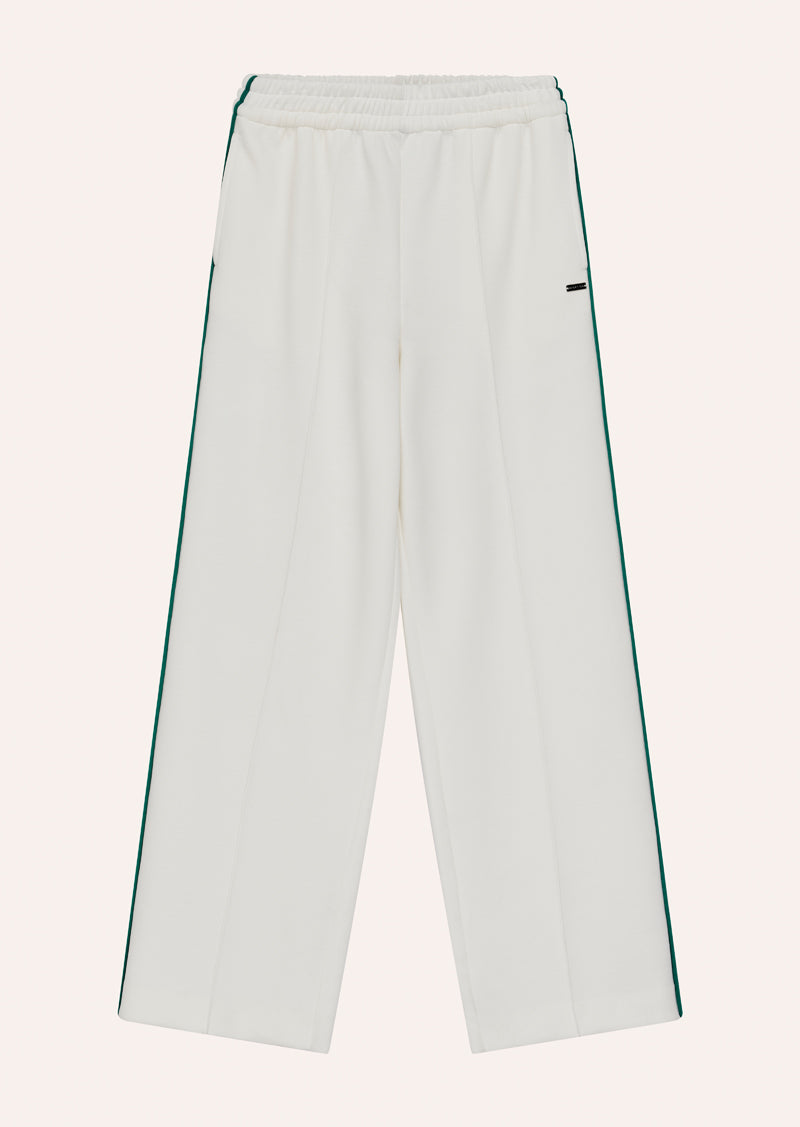 TRIUMPH PANT IN WHISPER WHITE AND COLLEGE GREEN BY P.E NATION, WOMEN'S ATHLEISURE TRACK PANTS