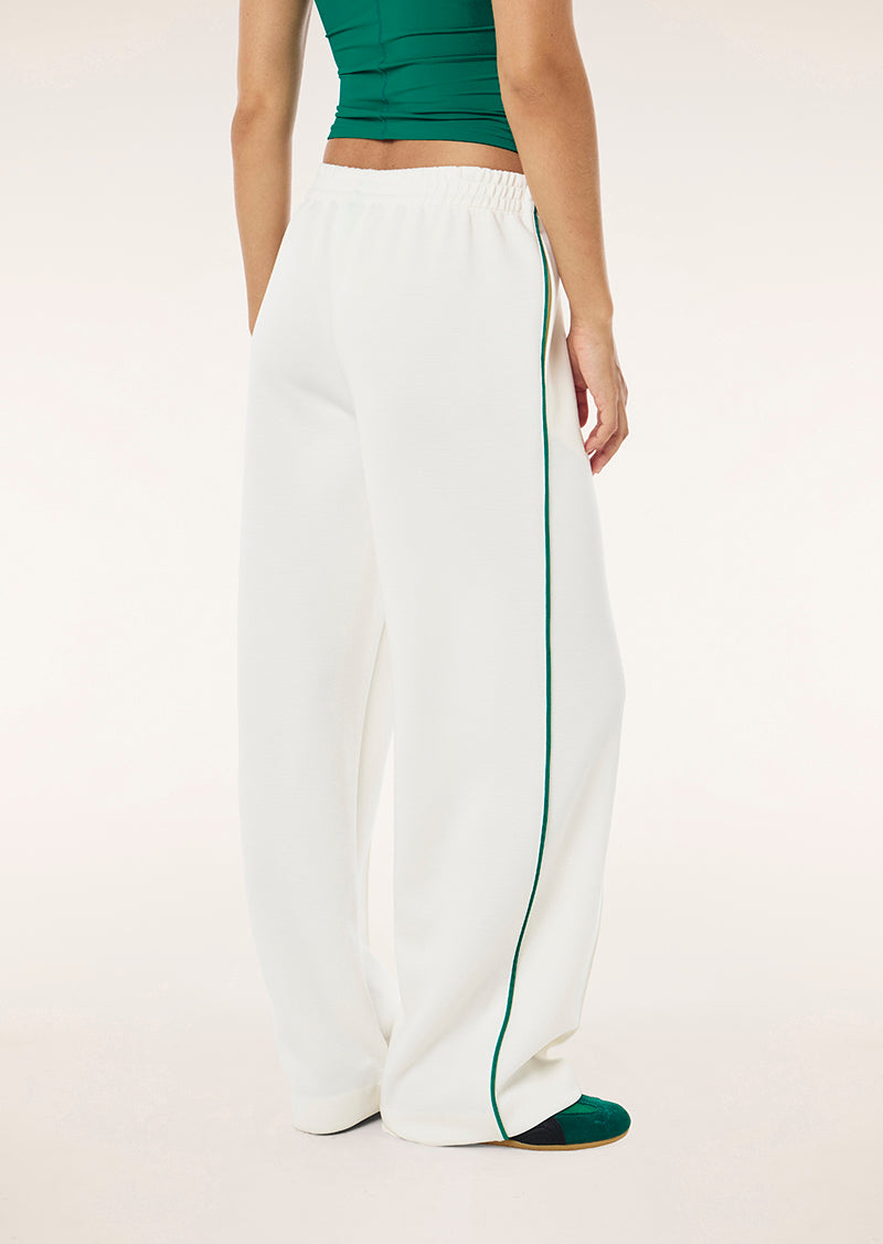 TRIUMPH PANT IN WHISPER WHITE AND COLLEGE GREEN BY P.E NATION, WOMEN'S ATHLEISURE TRACK PANTS