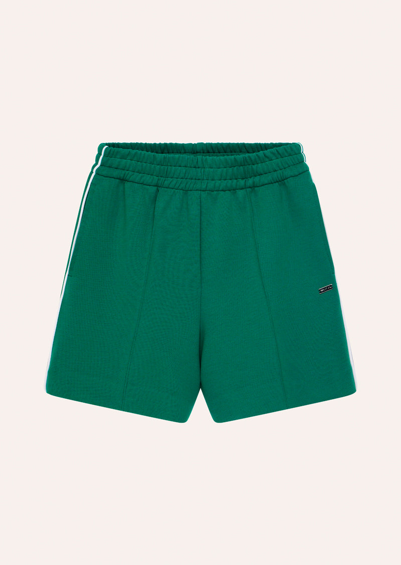TRIUMPH SHORT IN COLLEGE GREEN BY P.E NATION, WOMEN'S ATHLEISURE SHORTS