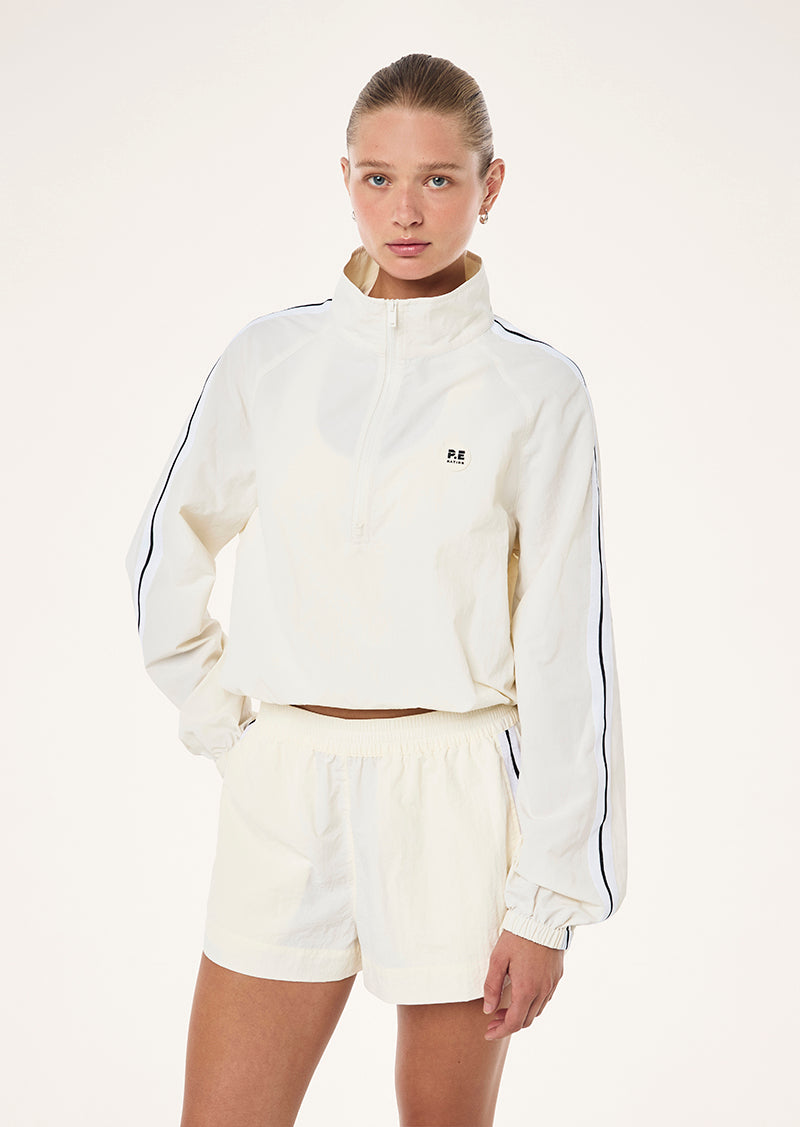 ULTRA JACKET IN WHISPER WHITE BY P.E NATION, WOMEN'S ATHLEISURE JACKET