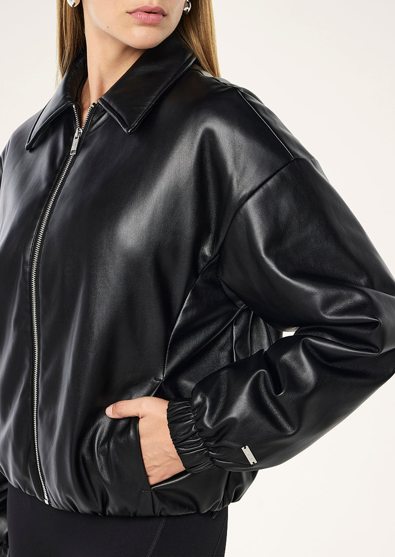 UNITY JACKET IN BLACK BY P.E NATION, WOMEN'S ATHLEISURE BOMBER JACKET