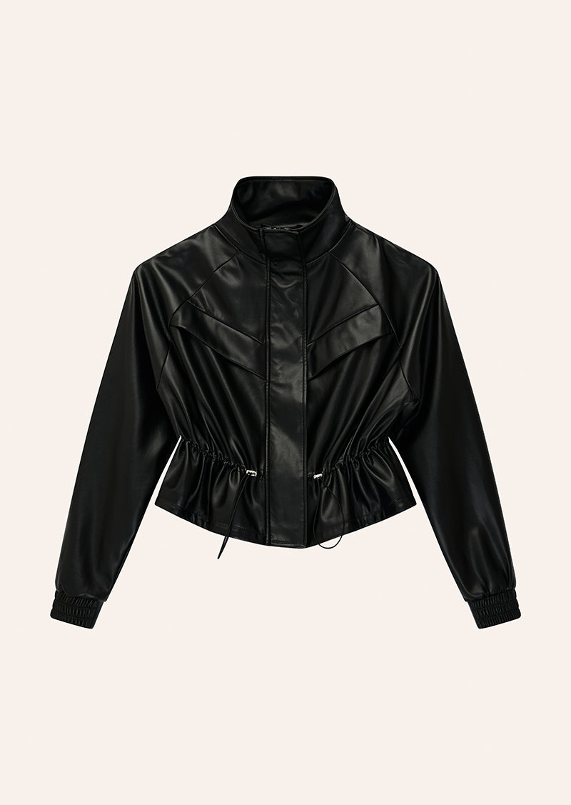 UNITY SHELTER JACKET IN BLACK BY P.E NATION, WOMEN'S ATHLEISURE LEATHER JACKET