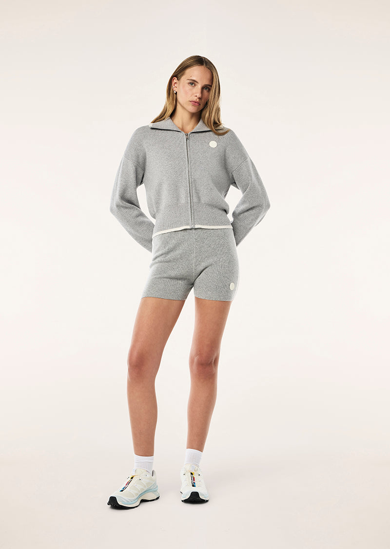 VERGE KNIT SHORT IN GREY MARLE BY P.E NATION