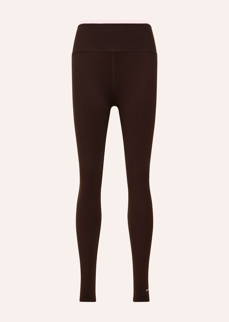 VITA FULL LENGTH LEGGING IN ESPRESSO BY P.E NATION, WOMENS ACTIVE LEGGING BROWN