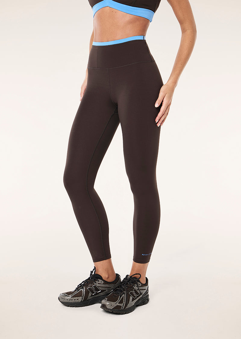 VITA 7/8 LEGGING IN COFFEE & MARINA BLUE BY P.E NATION, WOMEN'S ATHLEISURE 7/8 LEGGINGS