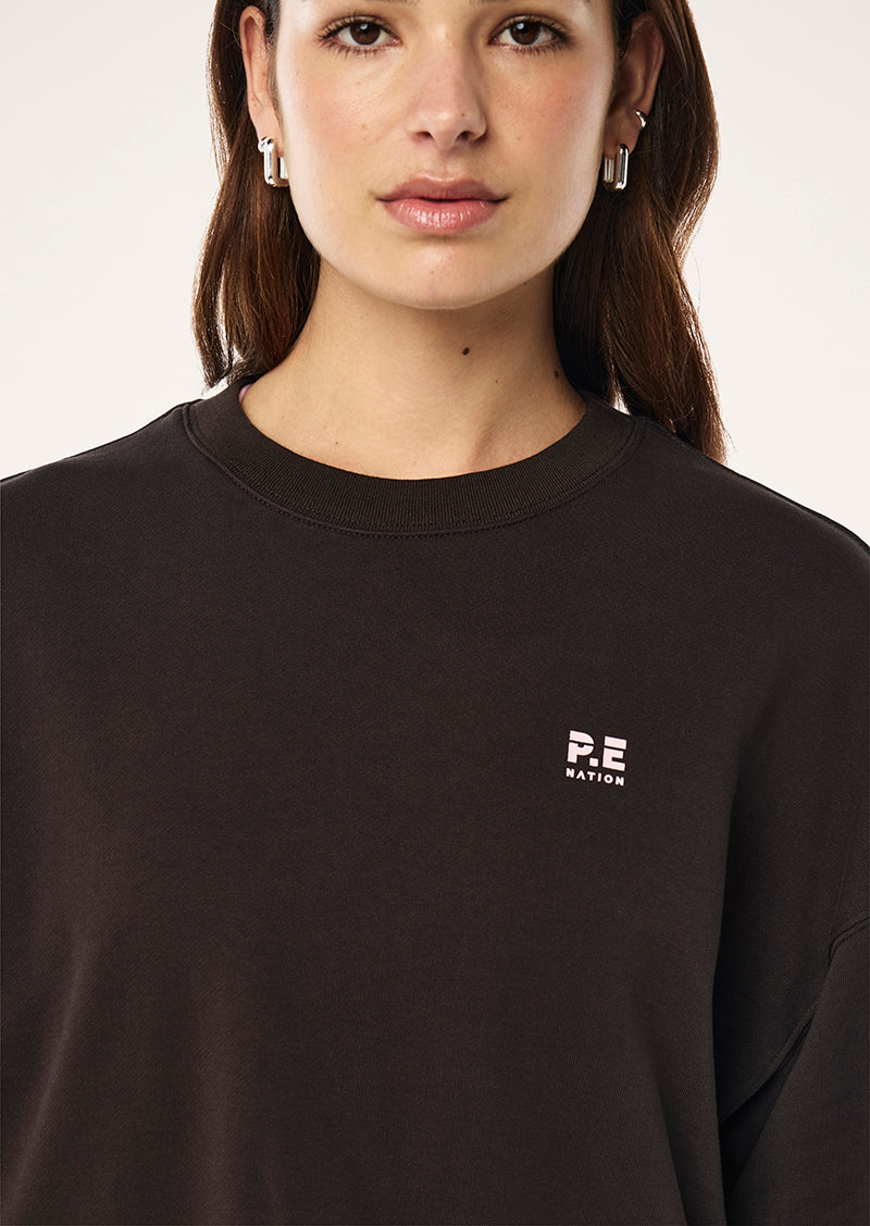 VITA SWEAT IN ESPRESSO BY P.E NATION, WOMENS ATHLEISURE SWEAT BROWN