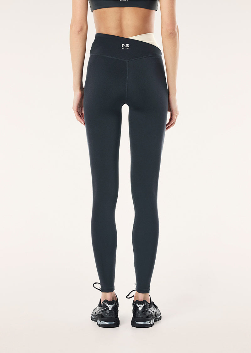 WANDER FULL LENGTH LEGGING IN ASPHALT BY P.E NATION WOMENS ACTIVE LEGGING BLUE