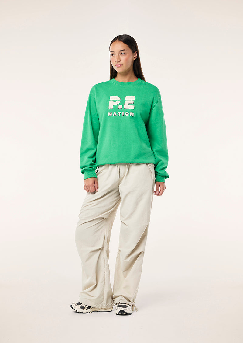 HEADS UP BOUCLE SWEAT IN KELLY GREEN