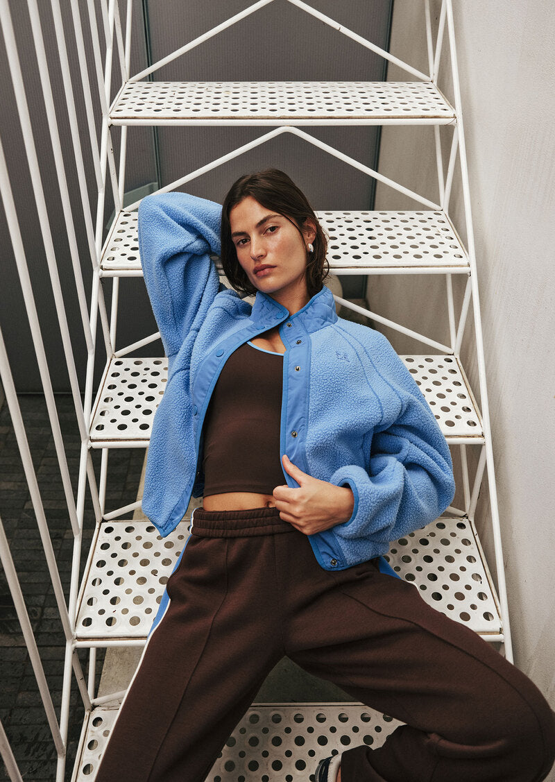 VENTURE SHERPA JACKET IN MARINA BLUE BY P.E NATION