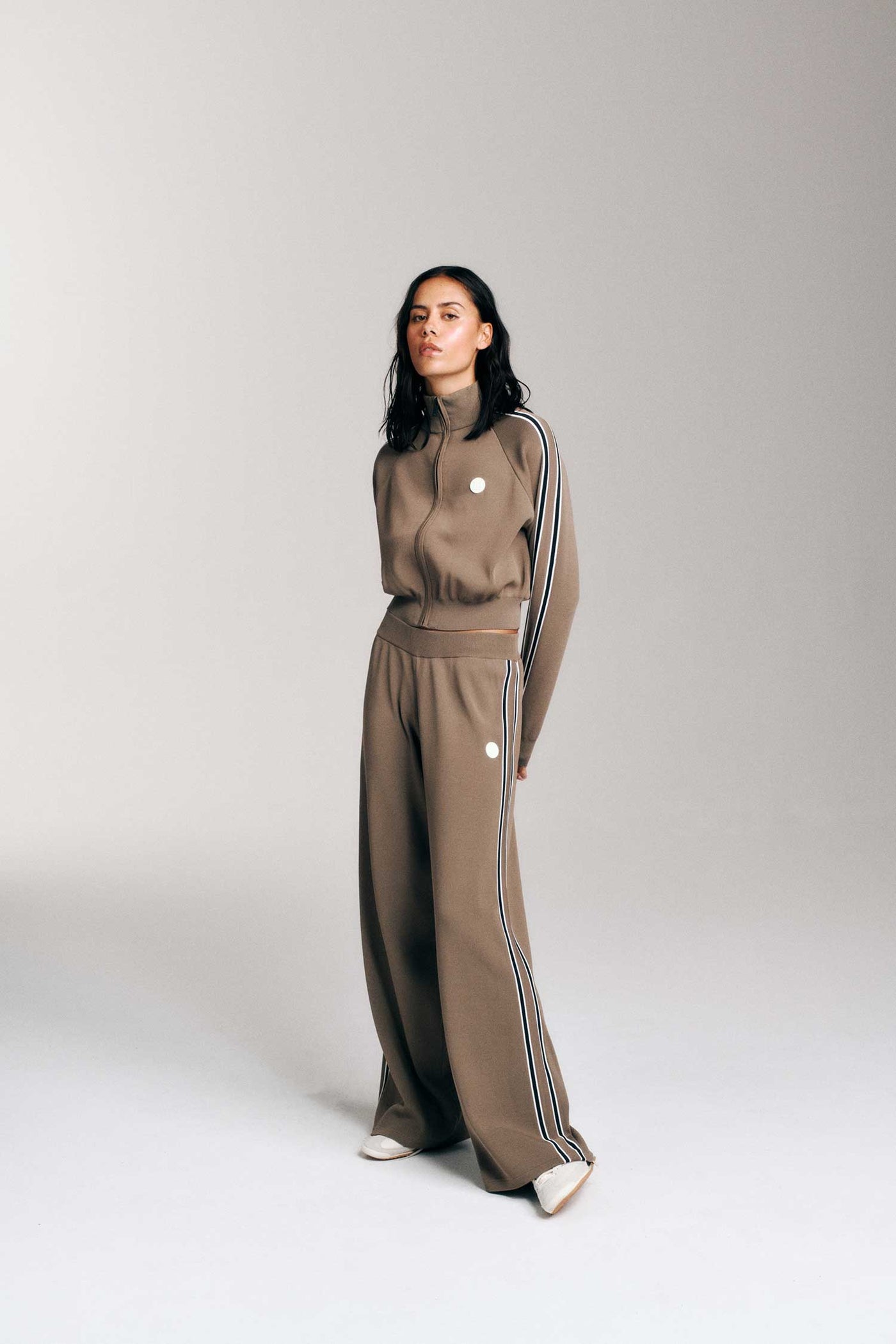 RETREAT KNIT PANT IN BURNT BISCUIT BY P.E NATION WOMENS ATHLEISURE KNIT PANT