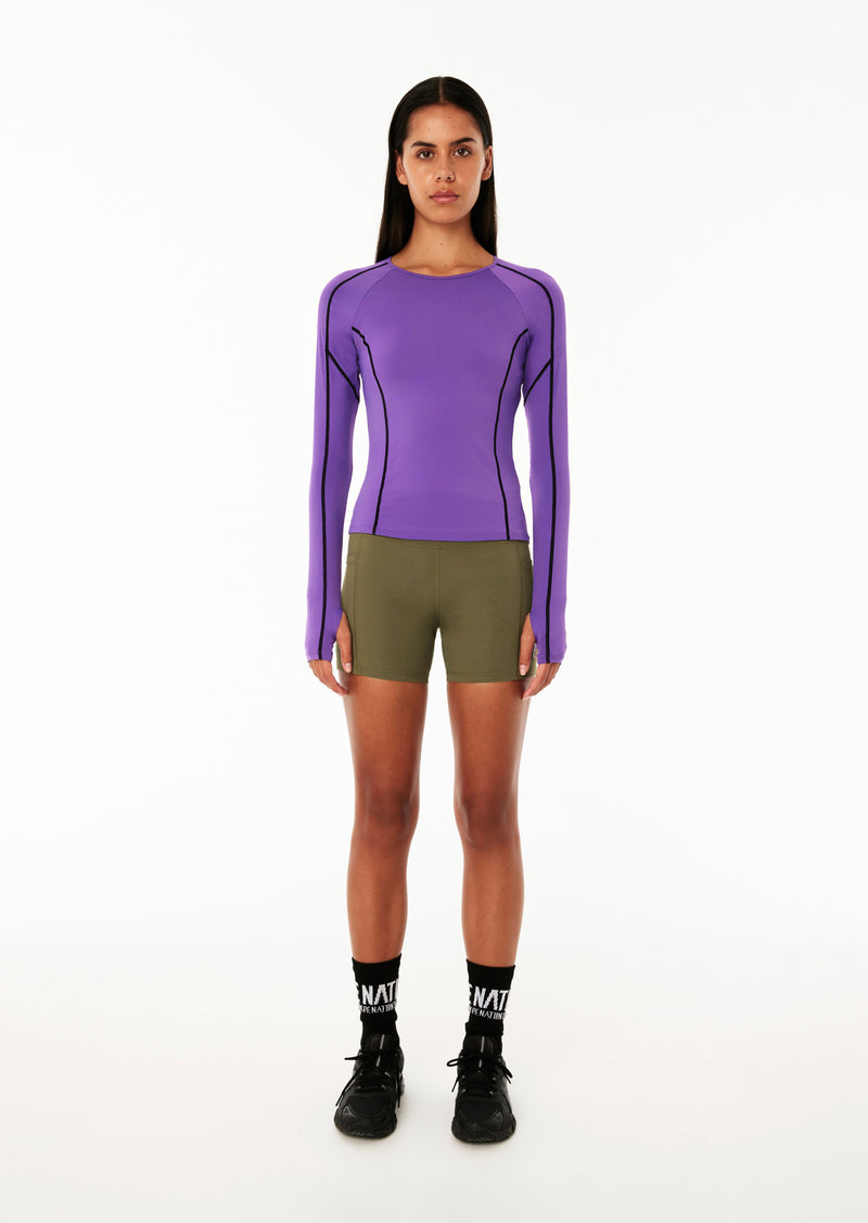 HEAT RACE LS ACTIVE TOP IN ROYAL LILAC