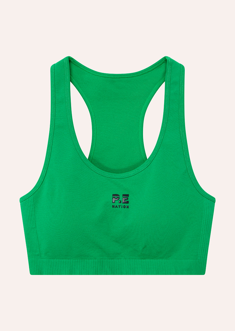 RESTORE SEAMLESS SPORTS BRA IN KELLY GREEN