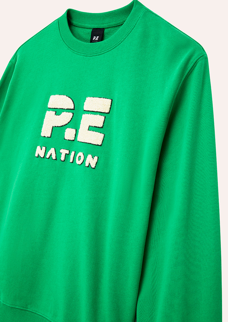 HEADS UP BOUCLE SWEAT IN KELLY GREEN