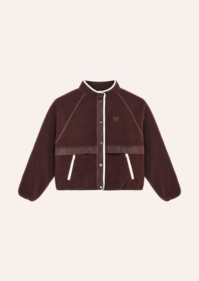 TECHNIQUE JACKET IN MAHOGANY BY P.E NATION WOMENS ATHLEISURE JACKET