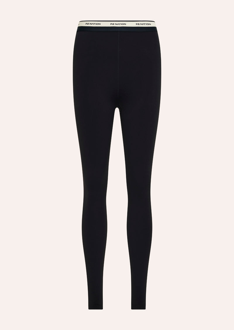 AVANT FULL LENGTH LEGGING IN BLACK AND BISCUIT BY P.E NATION WOMENS ATHLEISURE LEGGING