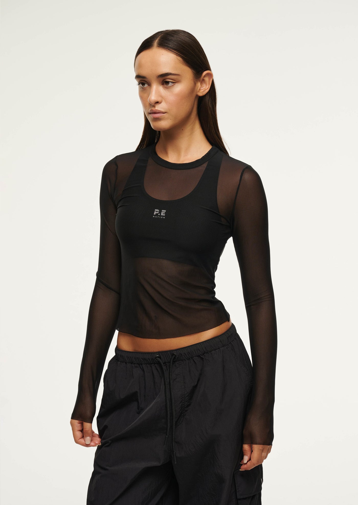 DISCOVERY MESH LONG SLEEVE TEE IN BLACK