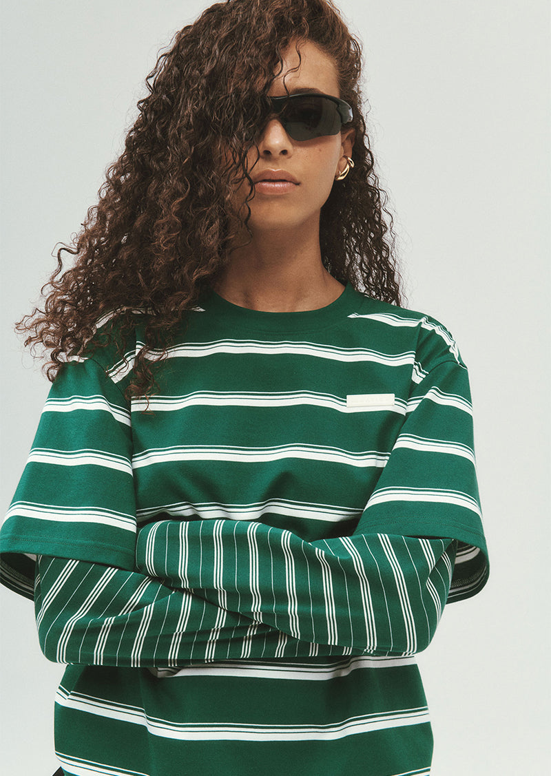 SPARK LONG SLEEVE TEE IN AMAZON STRIPE