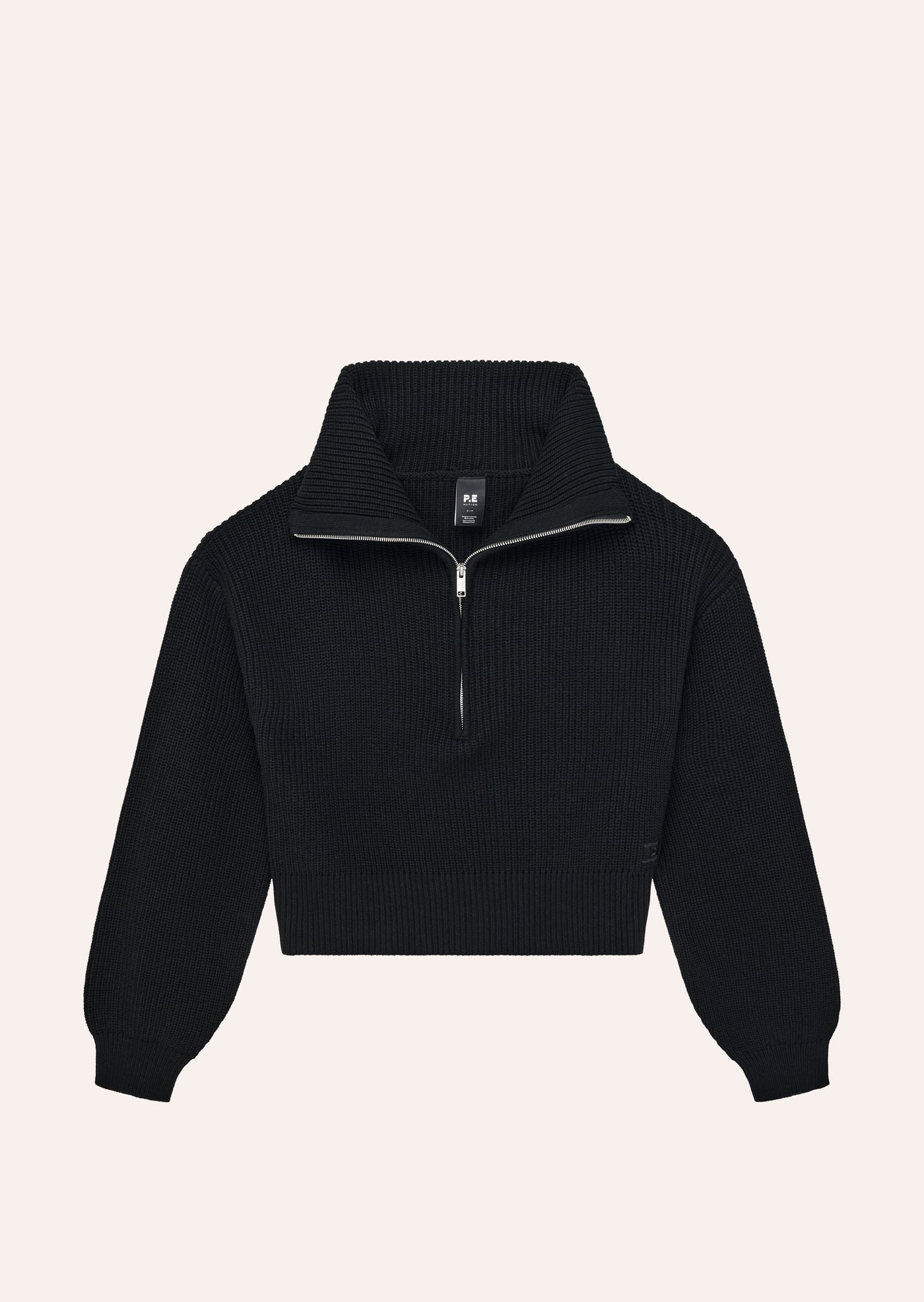 HIGH SEASON ZIP NECK KNIT IN BLACK