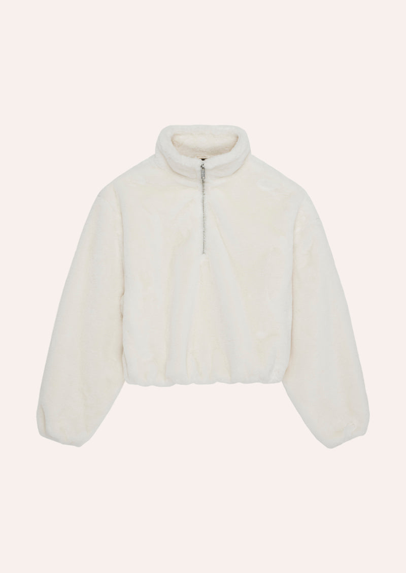 MONTEREY ZIP NECK SWEAT IN WHISPER WHITE