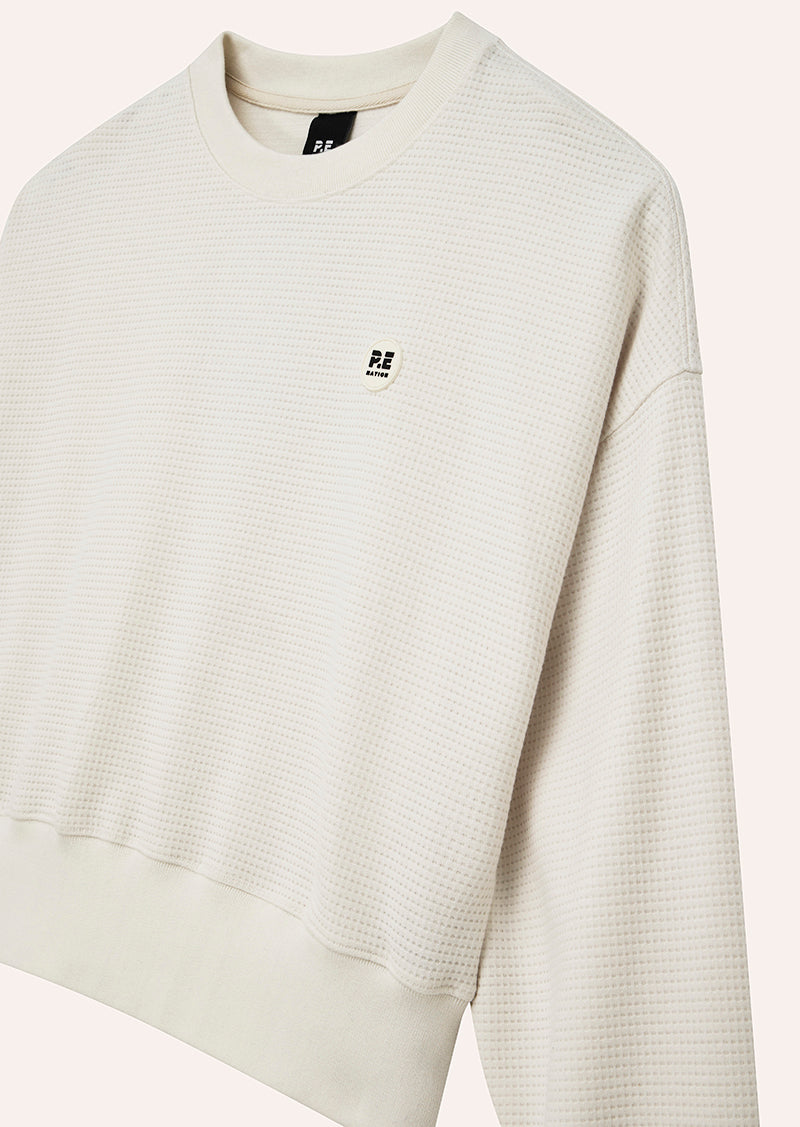 PRINTEMPS WAFFLE SWEAT IN WHISPER WHITE