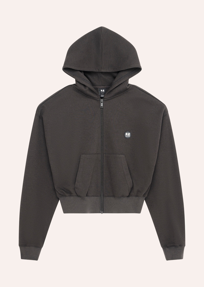 PRINTEMPS WAFFLE ZIP THROUGH IN LICORICE