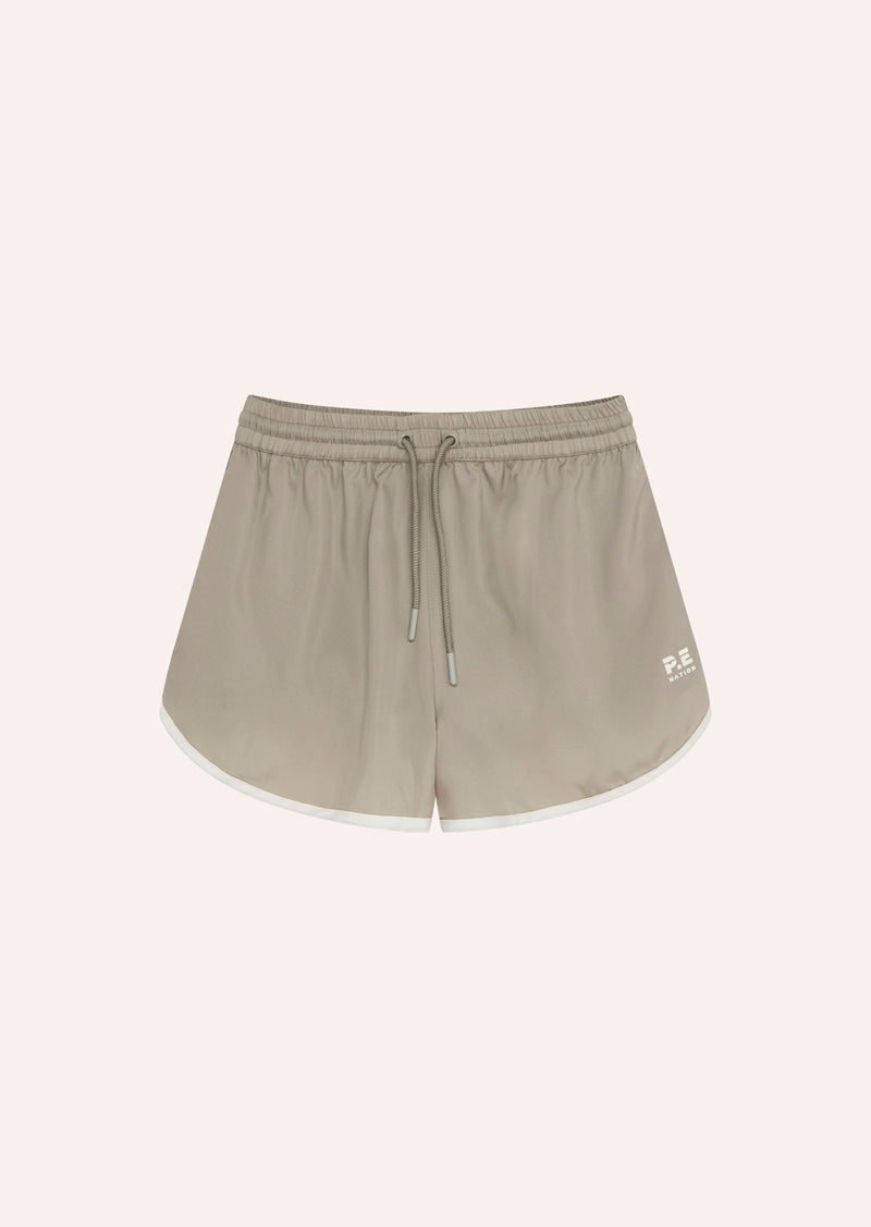 ACADEMY SHORT IN BISCUIT BY P.E NATION WOMENS ATHLEISURE SHORTS