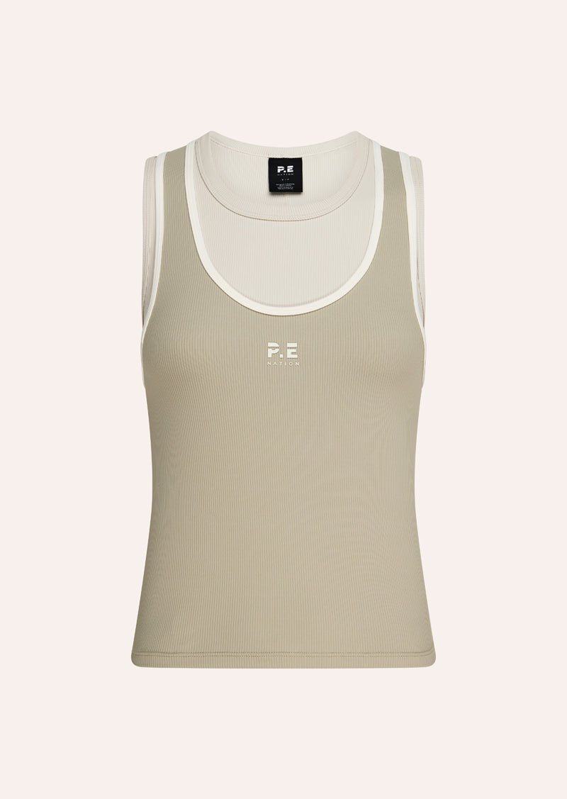 WESTWOOD TANK IN BISCUIT BY P.E NATION WOMENS ATHLEISURE TOP TANK