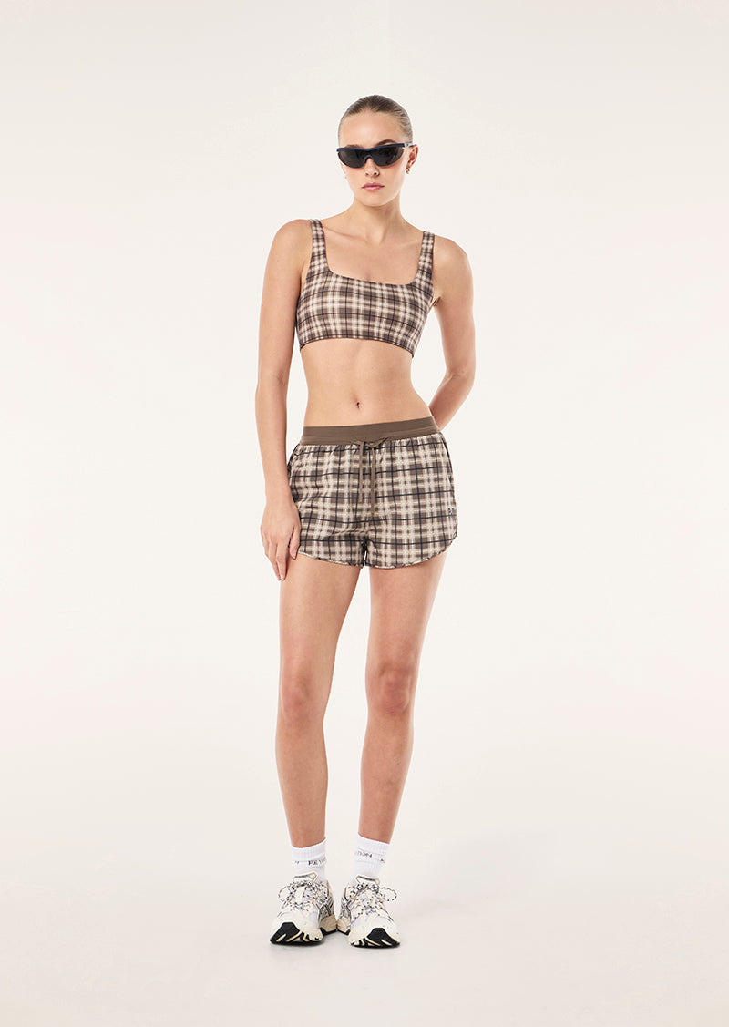 Linear Short in Check by P.E Nation, Women's Running Shorts