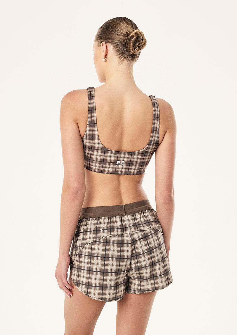 Scout Sports Bra in Check by P.E Nation, Women's Sports Bras Print