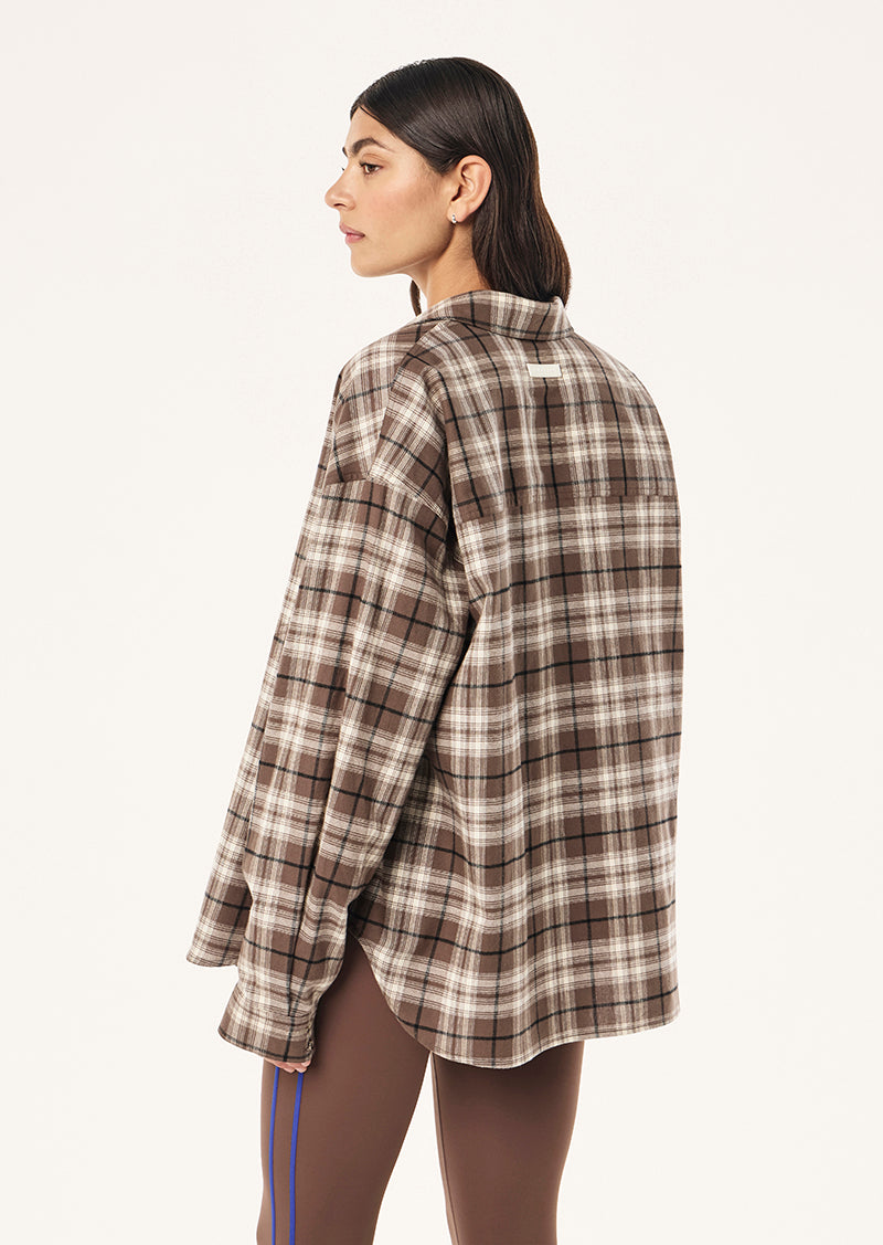 Ease Cotton Shirt in Check by P.E Nation, Women's Athleisure Cotton Shirts