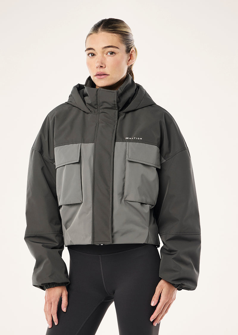 GUILD CROP JACKET IN CAVIAR
