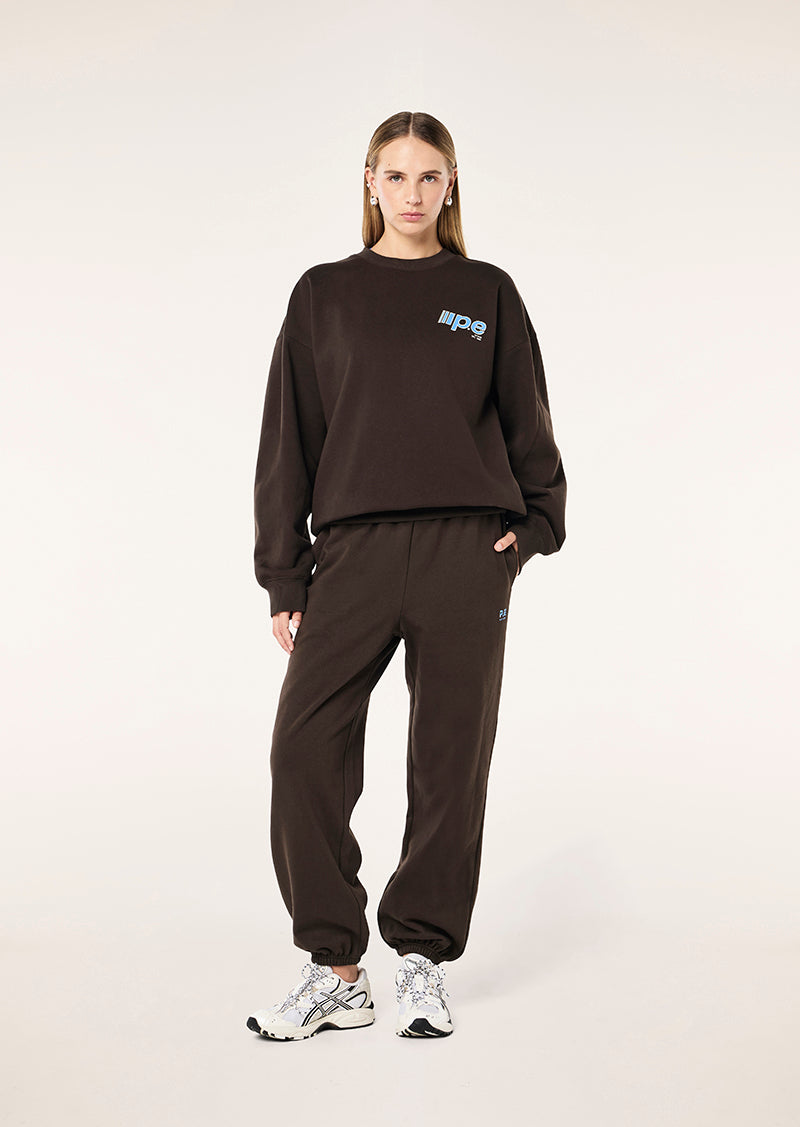 ADVENTURE CUFFED TRACKPANT IN COFFEE BY P.E NATION, WOMEN'S ATHLEISURE TRACKPANTS