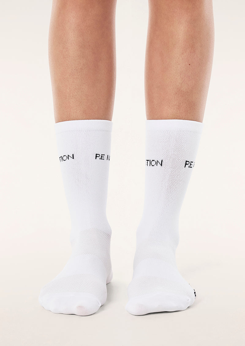 AERO RUNNING SOCK IN WHITE BY P.E NATION, WOMEN'S RUNNING SOCK