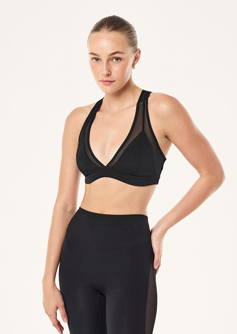 ALL OUT MESH SPORTS BRA IN BLACK BY P.E NATION