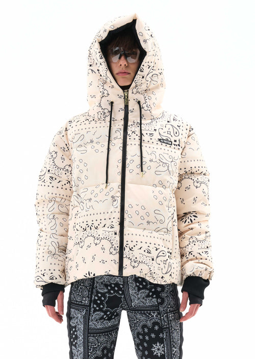 ANDORRA SNOW JACKET IN BANDANA PRINT PEARLED IVORY