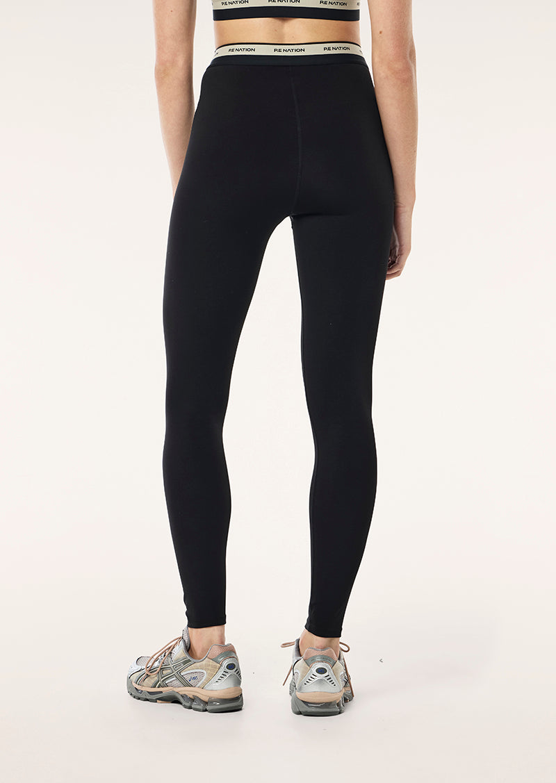AVANT FULL LENGTH LEGGING IN BLACK AND BISCUIT BY P.E NATION WOMENS ATHLEISURE LEGGING