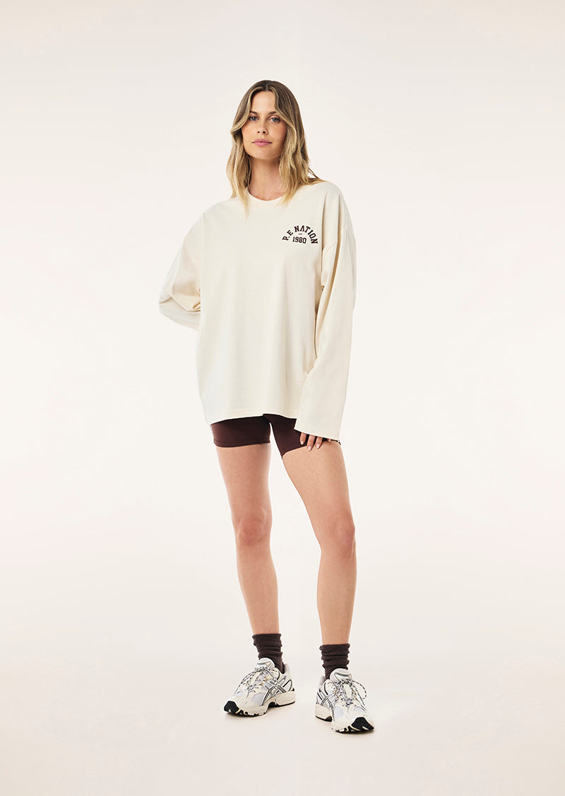 BACKSPIN LONG SLEEVE TEE IN WHISPER WHITE