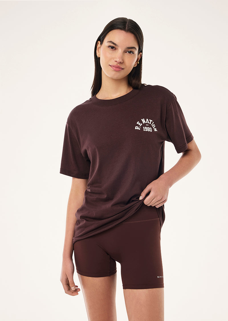 BACKSPIN TEE IN MAHOGANY