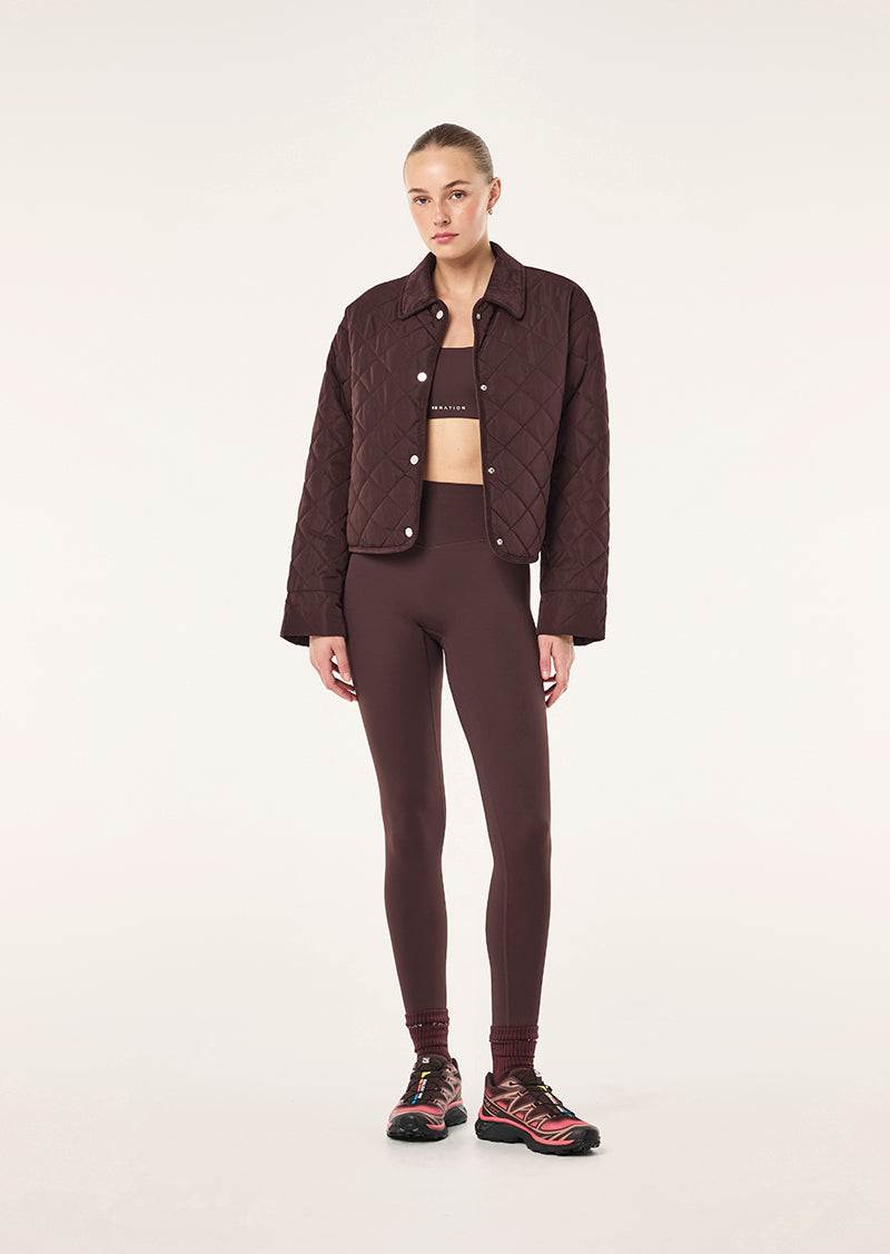 BREAKER JACKET IN DARK PLUM BY P.E NATION, WOMEN'S ATHLEISURE QUILT JACKETS