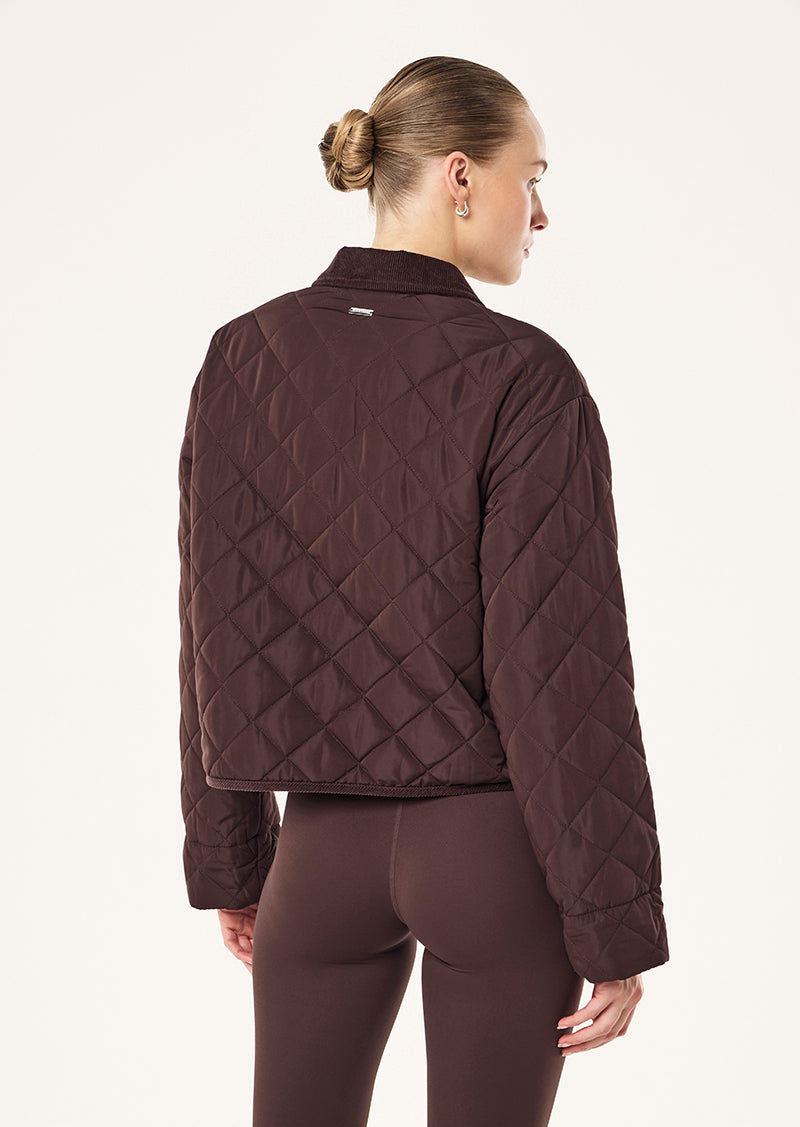 BREAKER JACKET IN DARK PLUM BY P.E NATION, WOMEN'S ATHLEISURE QUILT JACKETS