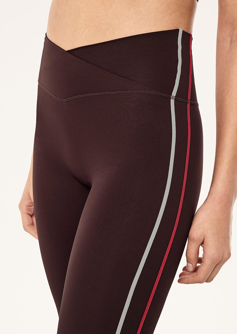 CLARITY FULL LENGTH LEGGING IN DARK PLUM BY P.E NATION, WOMEN'S ATHLEISURE RUNNING LEGGINGS