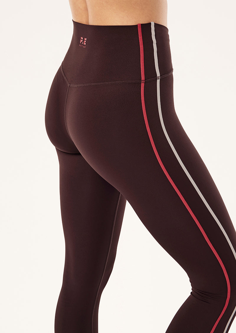 CLARITY FULL LENGTH LEGGING IN DARK PLUM BY P.E NATION, WOMEN'S ATHLEISURE RUNNING LEGGINGS