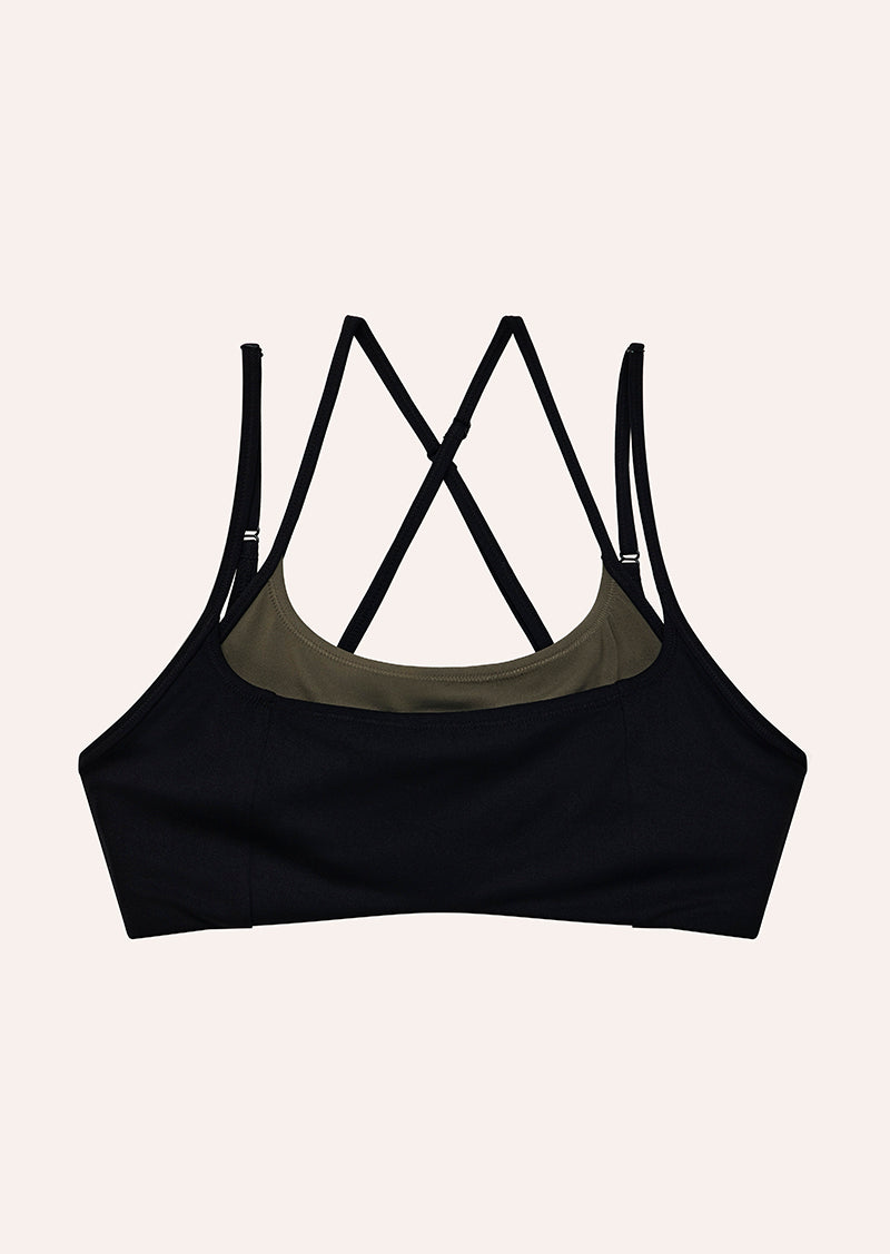 DISTORTION SPORTS BRA IN BLACK