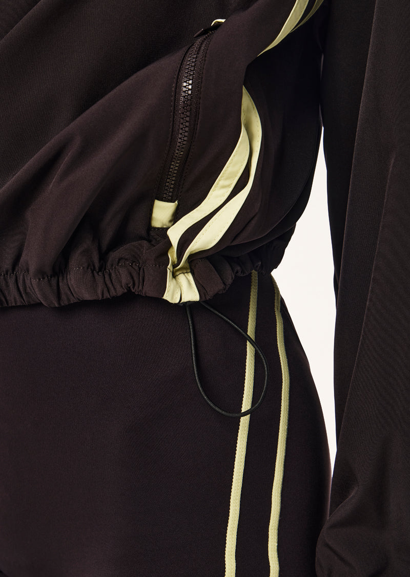 ECHO QUARTER ZIP IN BLACK BEAN BY P.E NATION, WOMEN'S QUARTER ZIP JACKET