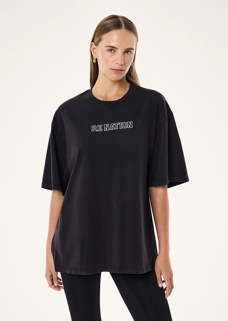 Elysian 2.0 Oversized tee in Washed Black by P.E Nation