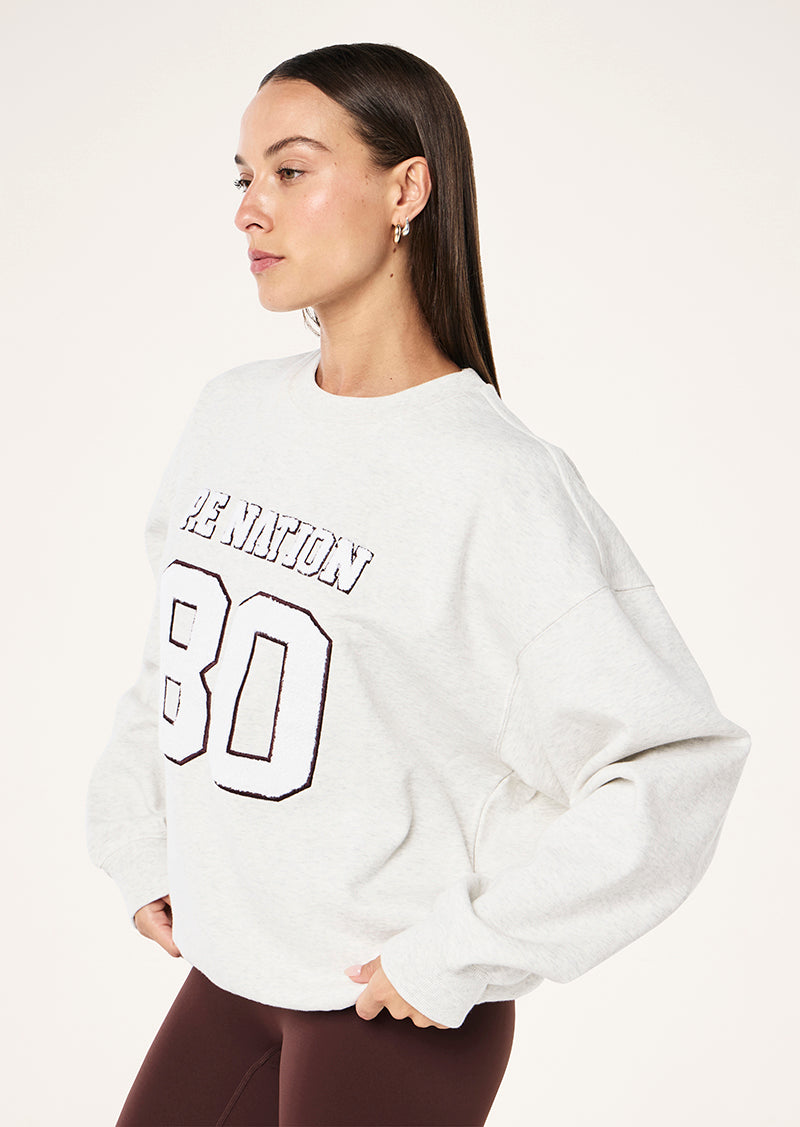 Elysian 2.0 Sweat in Snow Marle by P.E Nation, Women's Athleisure Sweats