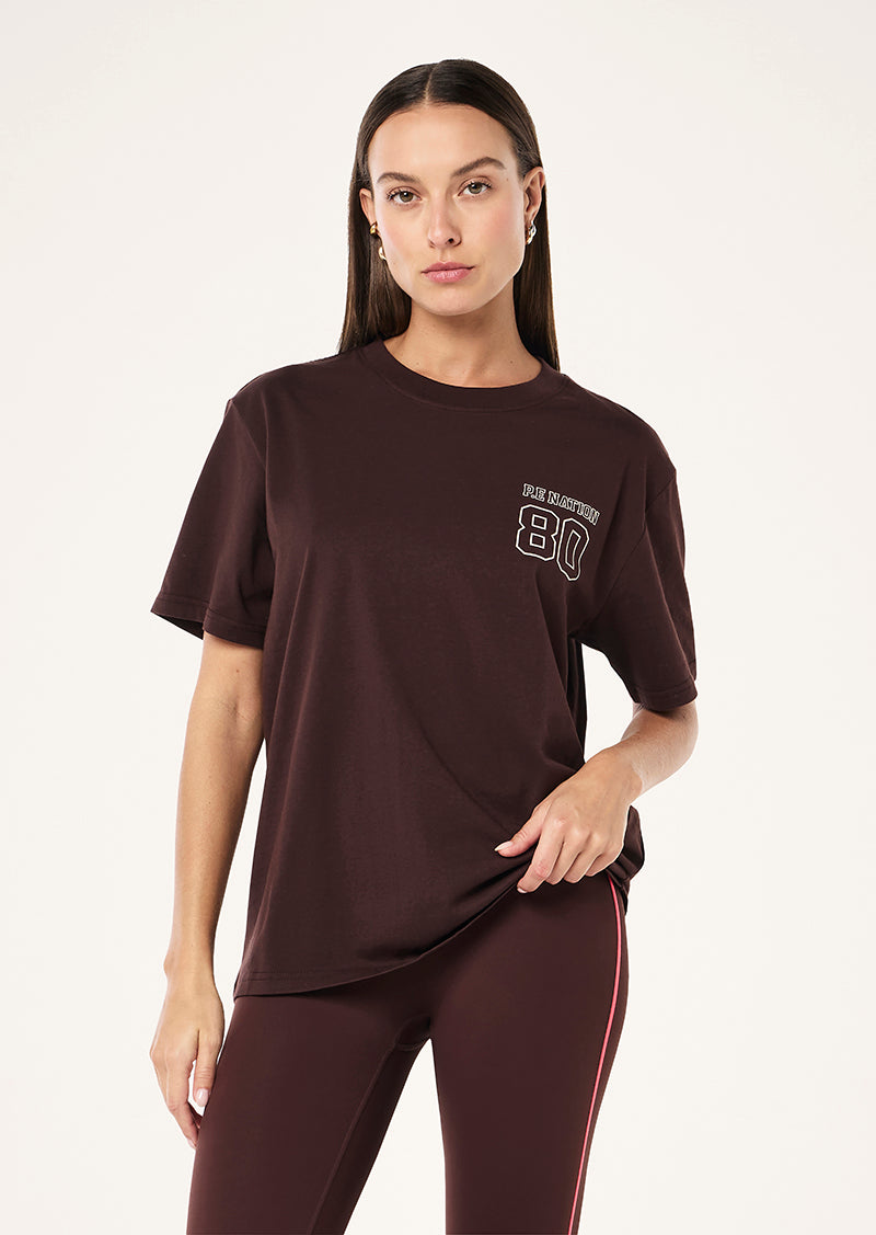 Elsyian 2.0 Tee in Mahogany by P.E Nation