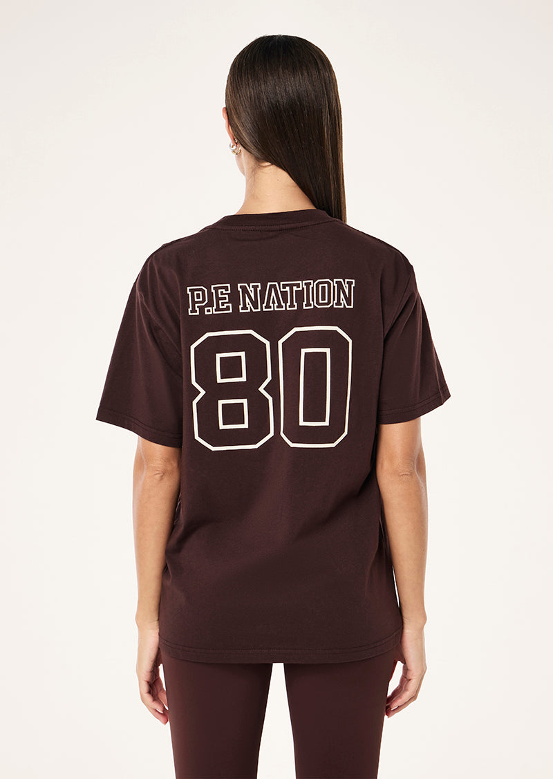 Elsyian 2.0 Tee in Mahogany by P.E Nation, Women's Athleisure Tees