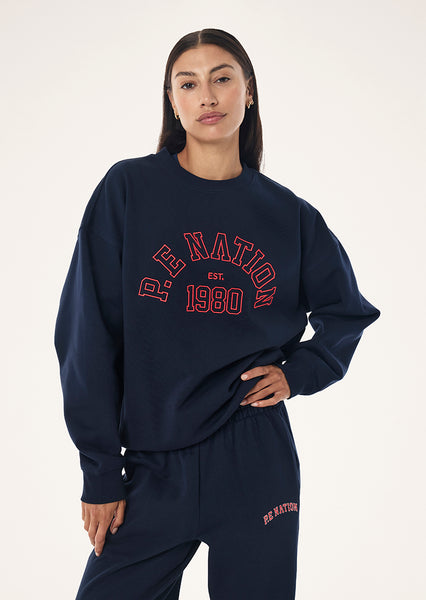 Established Oversized Sweat | Dark Navy | P.E Nation